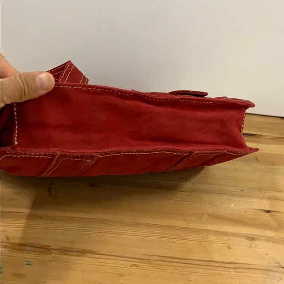 Cynthia Rowley red suede hand bag - Picture 5 of 8